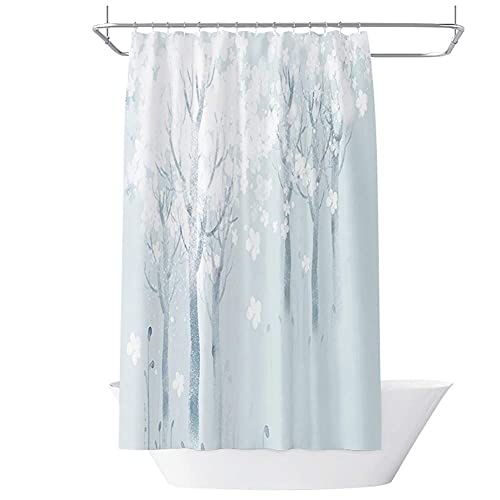 Rideau de douche résistant moisissure en polyester lavable 3D cube d'eau long - 2