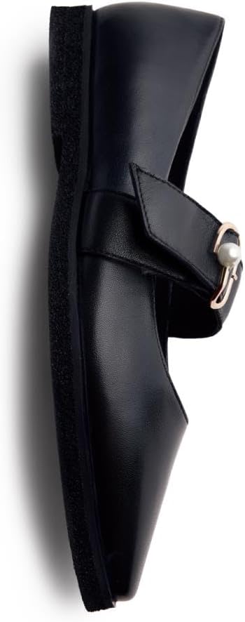 GIOSEPPO Women's Arveson Mary Jane Flat, Black White, 7 UK