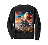 Gran regalo para tu hijo steampunk, niño, gato, marido, esposa, mamá, papá, hijo, hija, hermano, hermana, tío, tía, abuela, abuelo, sobrino, sobrina o simplemente cualquier persona que ama retro vintage linda fantasía vívida montañas planetas barco