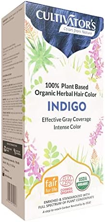 Cultivator's Organic Hair Colour - Indigo Powder for Hair - Organic Herbal Hair Colour for Women and Men - Ammonia Free Hair Colour Powder - Natural Hair Colour Without Chemical, (Indigo) - 100g