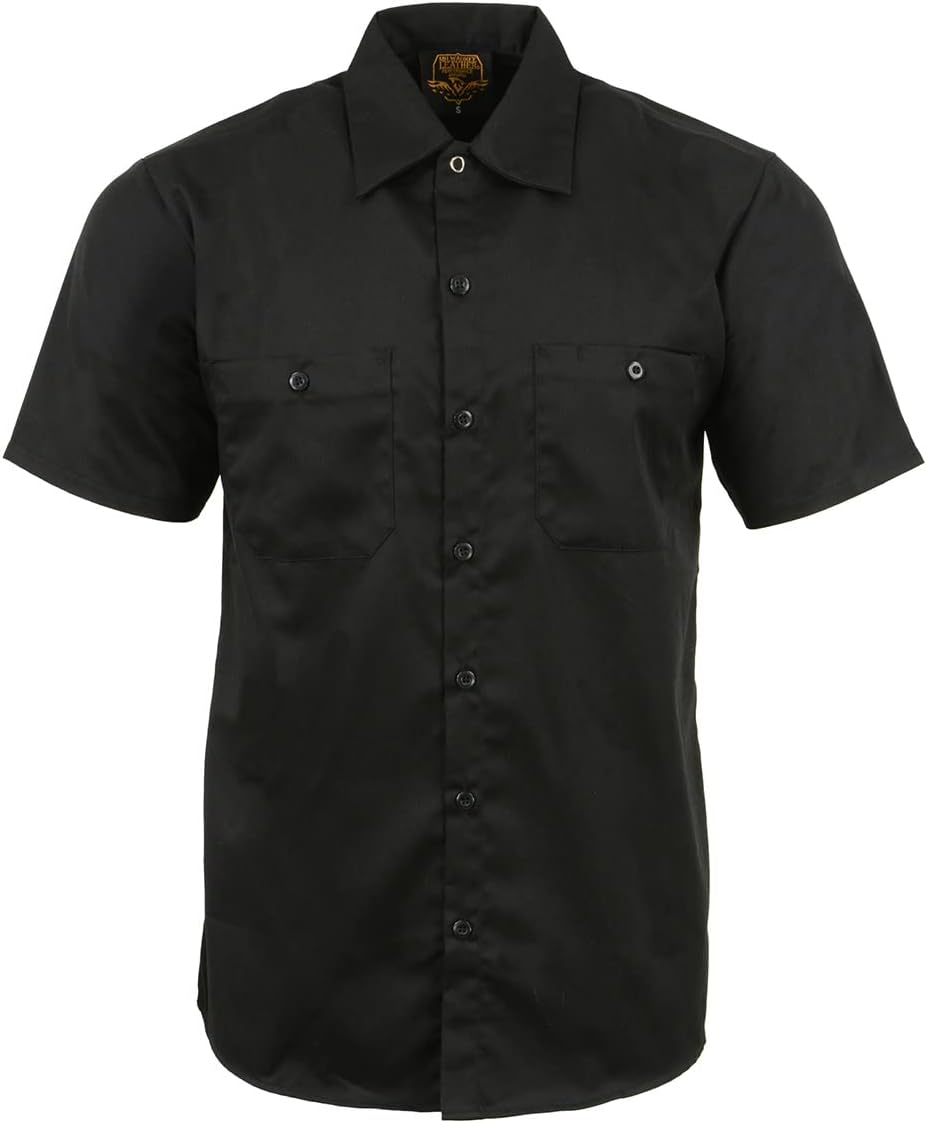 Milwaukee Leather MDM11669 Men's Black Button Up Heavy Duty Work Shirt | Classic Mechanic Work Shirt w/Pockets - Image 8