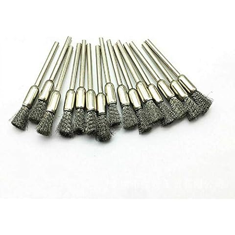 BE-TOOL Wire Brushes, Steel Wire Brush Steel Wire Brush Polishing Wheels Set Kit for Rotary Tool Drill Bit 3 Mode(15 pcs Pencil Wire Brush) Cover