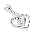Produktbild ORDO Diamonds® kreisförmiger Zirkon, Silber 925 Anhänger, weiblicher Anhänger, Herz, Silber 925, klarer Zirkon, Herzkontur, Lautenanhänger, gepunzt, 1.6g