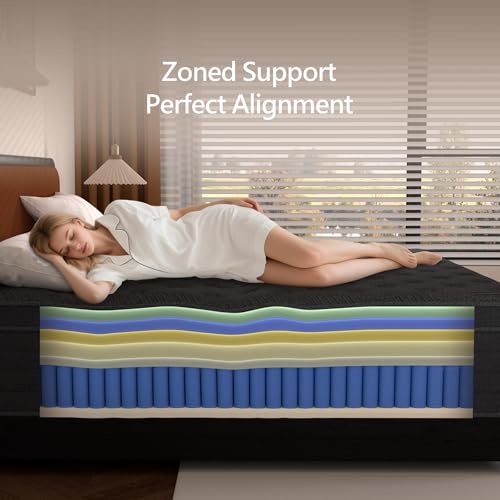 Zhihuvg Queen Size Mattress 12 Inch,Hybrid Mattress in a Box with Individual Pocket Spring,Gel Memory Foam Queen Mattress,Breathable Supportive and Pressure Relief for Cool Night,Medium Firm by Zhihuvg - Used condition - Image 4