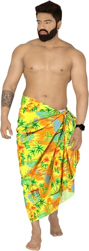 LA LEELA Men's Sarong Bath Pareo Wrap