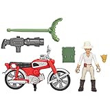 Indiana Jones Worlds of Adventure Helena Shaw Action Figure with Motorcycle Toy, 2.5-inch, Action Figures for Kids Ages 4 and Up