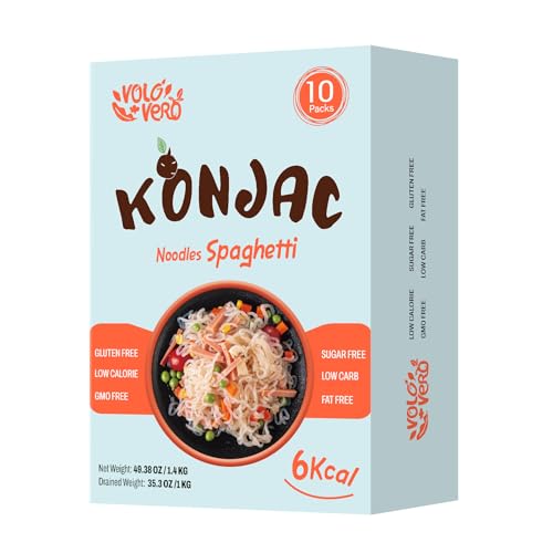 Image of VOLO VERO Konjac Noodles 10 Pack, Shirataki Pasta, Low Calorie Keto Noodles | Gluten Free, Vegan, Low Carb, Plant Based, Zero Sugar, Fat Free, Low GI, Quick Preparation, Pasta Alternative