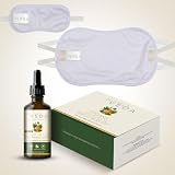 KiyoVeda Kit benessere con olio di ricino biologico, 200 ml, olio di ricino pressato a freddo con fascia riutilizzabile in cotone biologico per vita e collo, disintossicazione naturale, equilibrio