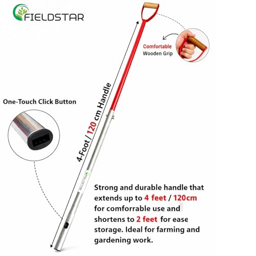 Image of Fieldstar Heavy Handle 120 cm / 4 Feet Suitable for Wolf Garten Tools (Made in India)