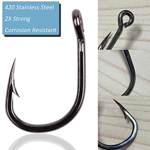 Fishing Live Bait Hooks 2X Strong Stainless Steel Fishing Hooks Saltwater Super Sharp Bait Fish Hooks Freshwater Circle Hooks #TOP2