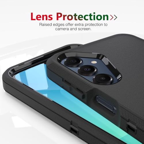 Image of Case for Galaxy A16, Heavy-Duty Tough Rugged Shockproof Drop Protective Cover Cases for Samsung Galaxy A16, Black