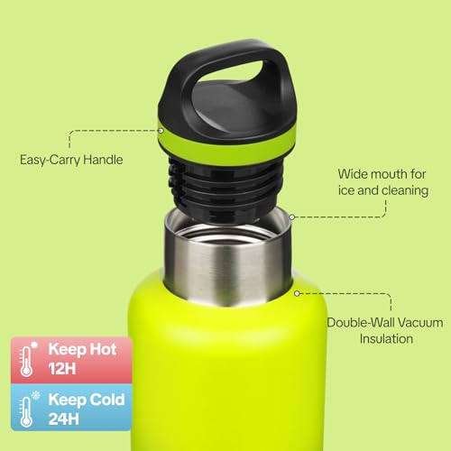 Image of BJPKPK Insulated Water Bottle 32OZ Stainless Steel Water Bottle with Handle Double Walls Vacuum Insulated BPA Free Flask, Bamboo Grove
