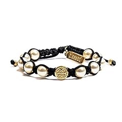 Crystal Pearls and Goldtone Medal