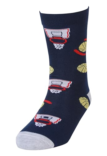 Image of RC. ROYAL CLASS Boys & Girls Calf Length Soft Cotton Multicolored Socks For Kids (Pack of 5 Pairs)