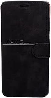 جراب حماية جلد قابل للطي بتصميم كلاسيكي وحواف سيليكون لموبايل سامسونج جالاكسي A71 6.7 بوصة - رمادي