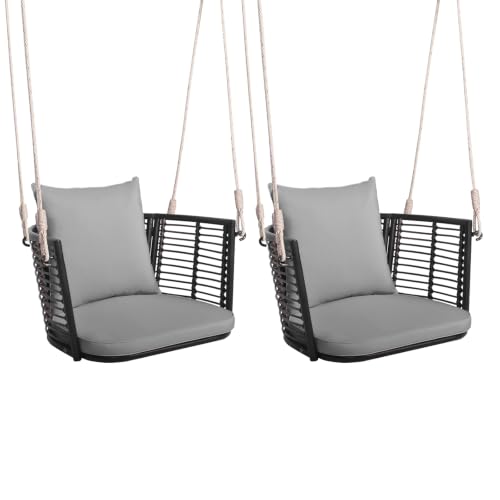 Image of Tangkula 2 Pack Outdoor Hanging Porch Swing with Cushions, Single Person