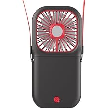 LAZOS L-SNF Portable Fan, Handy Fan, 3-in-1, Lightweight, 3.9 oz 110 g, Up to 10 Hours of Continuous Use, 3 Levels of Air Flow Adjustment, USB Charging, Black