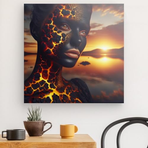 Toile murale femme boue sombre artistique Wedecored 60x60 d'exception
