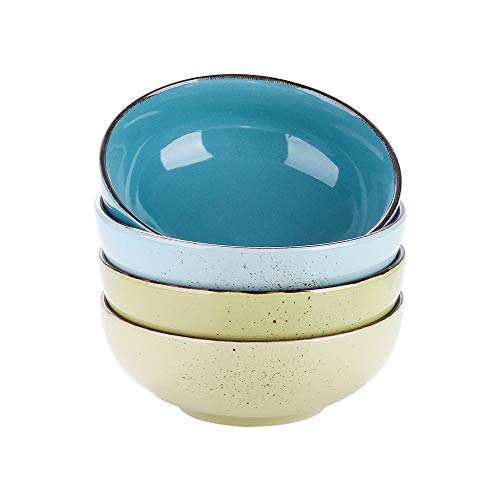 vancasso Serie Navia Prato Cuencos de Cereales 4 Piezas Juego de Tazones, Tazón de Desayuno, Consomé, Vajillas Gres, 4 Colores