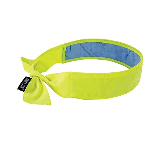 Cooling Bandana, Lime, Lined with Evaporative PVA Material for Fast Cooling Relief, Tie