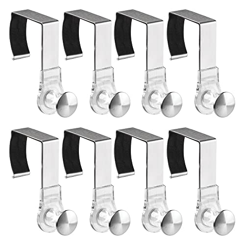 Mdesign Modern Metal And Plastic Office Over The Cubicle Storage Organizer Hooks - Wall Panel Hangers For Hanging Accessories, Coats, Hats, Purses, Bags, Keychain - 8 Pack - Clear/Brushed #TOP7