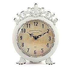 NIKKY HOME Small Vintage Table Clock, Decorative Shelf Desk Top Clock Battery Operated Round French photo NIKKY HOME Small Vintage Table Clock, Decorative Shelf Desk Top Clock Battery Operated Round French