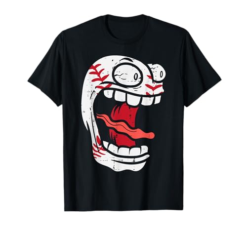 Schreiender Baseball Cartoon Lustige Sport Männer Frauen Jungen Kinder T-Shirt