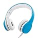 Wired Volume Limited Foldable Kids Headphones with Microphone and Music Sharing for Boys Girls Children (Blue)