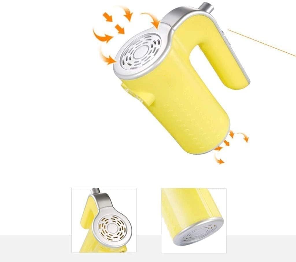 Electric Hand Mixer Handheld Mixer with 3-Speed 200W Turbo Heavy Duty Motor for Whipping Baking Cake Egg Cream Food Beater White (Color : Yellow)