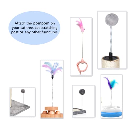 Shengocase 5-Pack Screw In Replaceable Cat Spring Ball Toy With Bell, Cat Scratching Post Cat Tree Tower Replacement Hanging Toy #TOP5