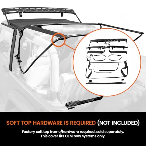 Soft Top for Jeep 2010-2018 4 Door Jeep Wrangler JK,23oz PVC Fabric,Black by SUANTARK - Image 2