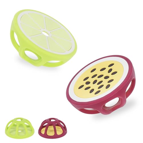 Image of Passionfruit and Lime Silicone Teethers Baby Teething Toys, Newborn Essentials Must Haves, Easy-to-Hold Design Teething Ball Baby Essentials, BPA-Free