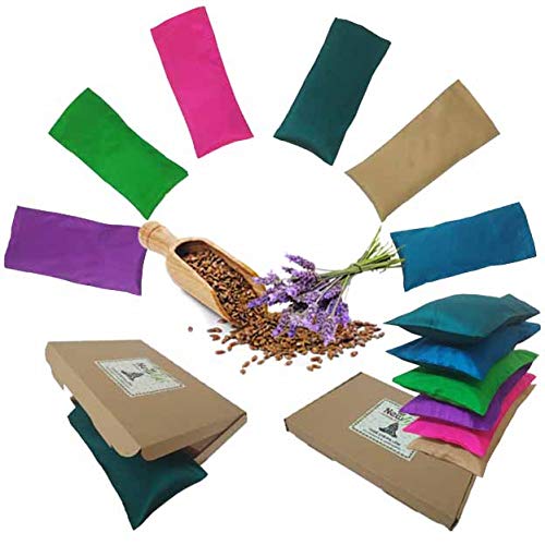 Yoga Eye Pillow Silk Eye Bags Linseeds Lavender Pillow Yoga Stress Relief Eye Bag (Cherry Red (Filler = Linseeds + Lavender)) - Image 2