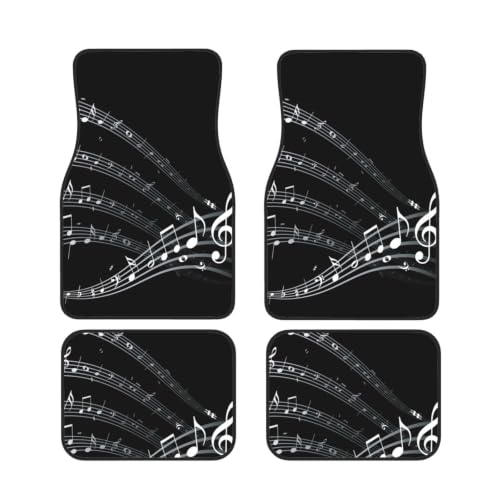 Alfombrillas para coche de neopreno, alfombrillas antideslizantes juego de 4 con nota musical