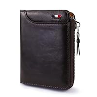LuckyOpt Portafoglio da uomo, in pelle PU Multi-Card da uomo, slim portafoglio per uomini Boyfriend papà portafoglio uomo portafoglio per festival regalo business attività, marrone, Taglia unica,