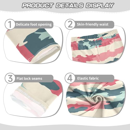 Camouflage Stripes Camo Girls Casual Leggings for Kids Printed Long Pant Bottoms Stretch and Soft3