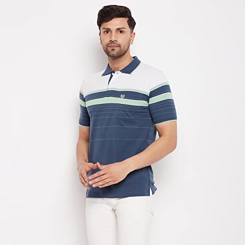 Image of Duke Stardust Men Polo Neck Half Sleeve Cotton T-Shirt (LF5839 Denim L)