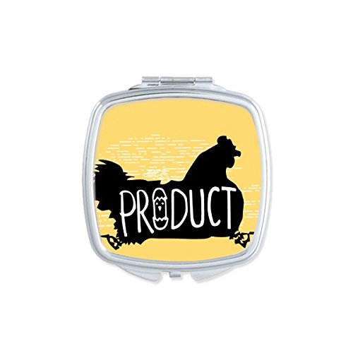 Miroir de maquillage carré noir de poche portable et léger