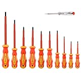 JUEGO DESTORNILLADORES AISLADOS 1000V VDE: Gunpla destornilladores electricista están hechos de acero al cromo vanadio templado de alta calidad, para uso de tiempo ilimitado y durabilidad mejorada. Nuestras herramientas de destornillador son perfectas para la mayoría de los proyectos que requieren tareas de atornillado.