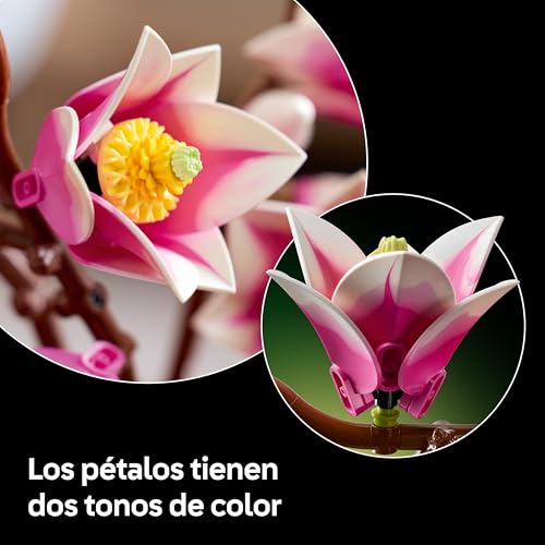 Miniatura 4 de LEGO Botanicals Ramas de Magnolia - Maqueta para Adultos de Ramo de Flores Artificiales - 5 Magnolias para la Decoración Floral del Salón o Dormitorio - Regalo para Mujeres - 11510