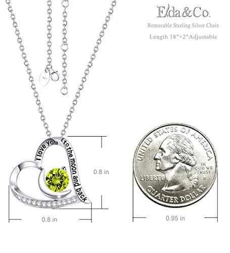 Sterling Silver Peridot Necklace For Mom I Love You To The Moon And Back Jewelry August Birthstone Birthday Gifts For Women #TOP3