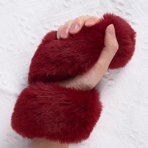 Faux Fur Bag Handle Strap, Replacement Handle Bag Purse Strap, Womens Winter Short Bag Strap,for Handbag,Shoulder Bag4