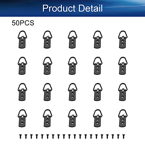 Image of D Ring Picture Hangers 42mm x 11mm Hardware Assortment Kit, for Home Decoration Hanging Clock Paintings Artwork Creative Picture Frame Photo Hanging Solutions Black Tone 50pcs