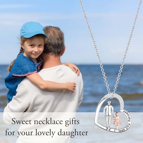 Daughter Gifts from Dad, Love You Forever To My Daughter Necklace Gifts from Dad Father, Birthday Christmas Valentines Graduation Back to School Gifts for Girls Women Teenage2