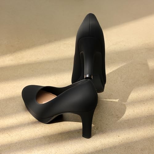 DREAM PAIRS Women's Pumps Close Toe Low Heels Platform Heels Comfortable Office Work Dress Shoes for Women3