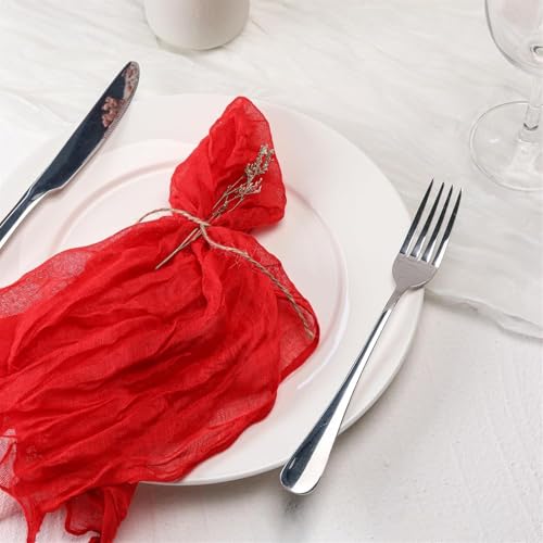 Servilletas de Tela Pack de 6, 50.8 cm x 50.8 cm, Rojo miniatura 3