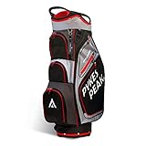 PYKES PEAK(パイクスピーク) キャディバッグ(カートタイプ)【軽量 2.4kg / 9.5 型 / 47インチ対応】14分割 ゴルフバッグ レディース メンズ【BLACK & LIGHTGREY】