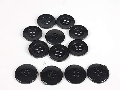 3/4" Inch Round Button (19 Mm) 150 Pcs For Sewing Garment Clothing Dress Pants Skirt Hat Accessories Scrapbooking Diy Craft - Black Color. #TOP3