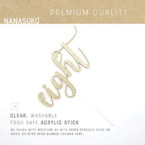 Nanasuko 8Th Birthday Cake Topper - Eight - Double Sided Glitter - Premium Quality Made In Usa #TOP5