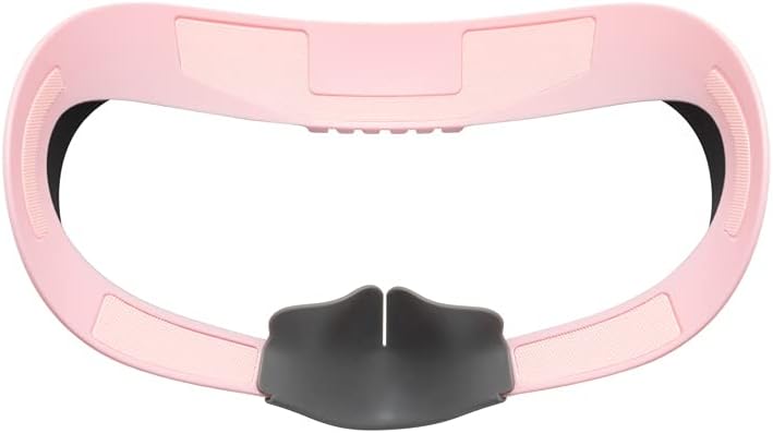VR Cover Facial Interface Bracket & Foam Replacement with Lens Protector Cover for Meta Quest 2 (ThrillSeeker Edition - Pink & Light Grey)